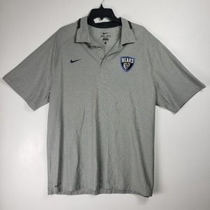 Nike Polo Shirt Mens Size XL Gray Dri Fit Chicago Bears Short Sleeves Athleisure